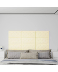 Panneaux muraux 12 pcs Crème 60x30 cm Similicuir 2,16 m² | Mobilier & Déco