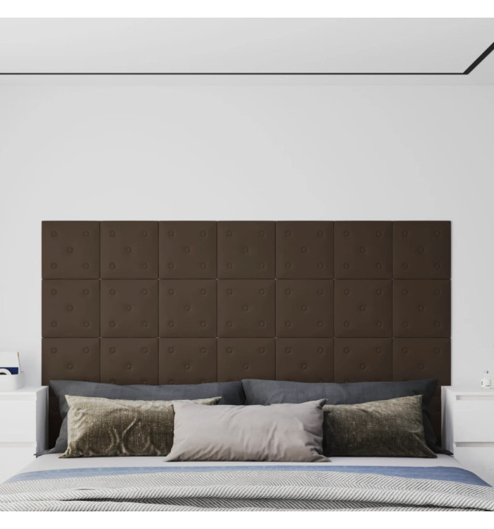 Panneaux muraux 12 pcs Marron 30x30 cm Similicuir 1,08 m² | Mobilier & Déco