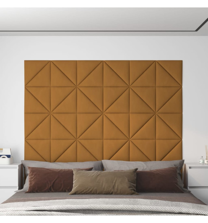 Panneaux muraux 12 pcs Marron 30x30 cm Velours 0,54 m² | Mobilier & Déco
