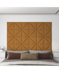 Panneaux muraux 12 pcs Marron 30x30 cm Velours 0,54 m² | Mobilier & Déco