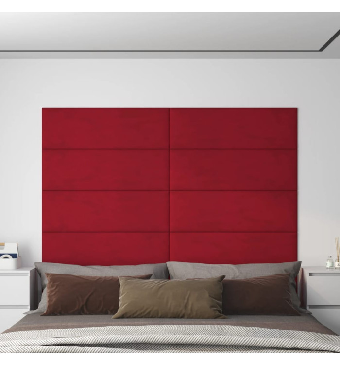 Panneaux muraux 12 pcs Rouge bordeaux 90x30 cm Velours 3,24 m² | Mobilier & Déco