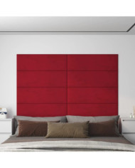 Panneaux muraux 12 pcs Rouge bordeaux 90x30 cm Velours 3,24 m² | Mobilier & Déco