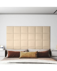 Panneaux muraux 12 pcs Crème 30x30 cm Tissu 1,08 m² | Mobilier & Déco
