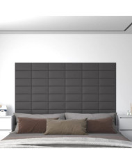 Panneaux muraux 12 pcs Gris 30x15 cm Similicuir 0,54 m² | Mobilier & Déco