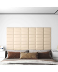 Panneaux muraux 12 pcs Crème 30x15 cm Tissu 0,54 m² | Mobilier & Déco