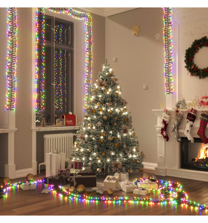 Guirlande lumineuse à LED groupées 3000 LED Multicolore 23m PVC | Mobilier & Déco