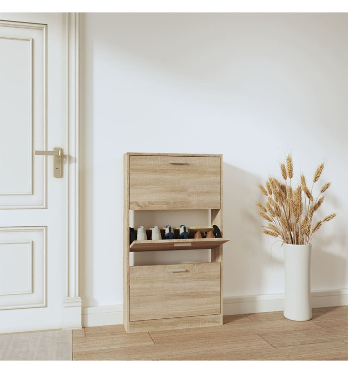 Armoire à chaussures Chêne 59x17x108 cm Bois d'ingénierie | Mobilier & Déco