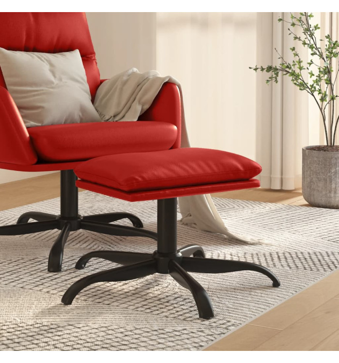 Repose-pied Rouge bordeaux 60x60x36 cm Similicuir | Mobilier & Déco
