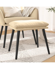 Repose-pied Blanc crème 45x29,5x35 cm Velours | Mobilier & Déco