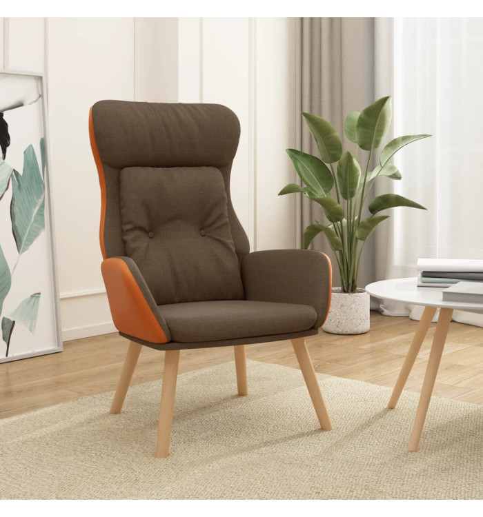 Chaise de relaxation Marron Tissu et PVC | Mobilier & Déco