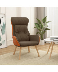 Chaise de relaxation Marron Tissu et PVC | Mobilier & Déco