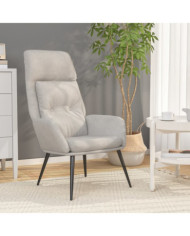 Chaise de relaxation Gris clair Similicuir daim | Mobilier & Déco