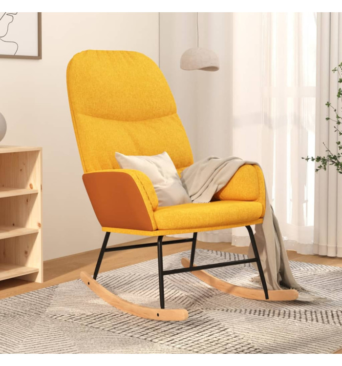 Chaise à bascule Jaune moutarde Tissu | Mobilier & Déco