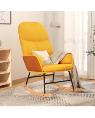 Chaise à bascule Jaune moutarde Tissu | Mobilier & Déco