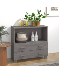 Buffet HAMAR Gris clair 85x35x80 cm Bois massif de pin | Mobilier & Déco