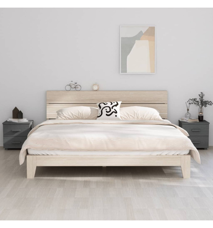 Tables de chevet HAMAR 2pcs Gris foncé 40x35x44,5cm Bois massif | Mobilier & Déco