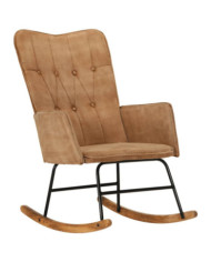 Chaise à bascule marron vintage toile | Mobilier & Déco