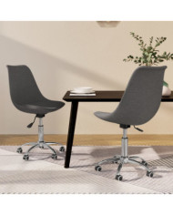 Chaises pivotantes à manger lot de 2 Gris foncé Tissu | Mobilier & Déco