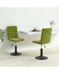 Chaises pivotantes à manger lot de 2 vert clair velours | Mobilier & Déco