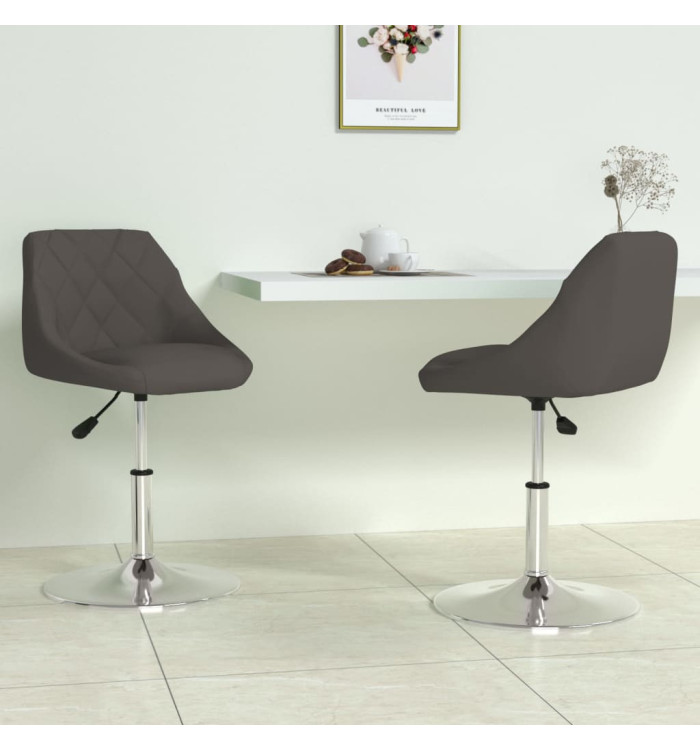 Chaises pivotantes à manger lot de 2 Gris foncé Velours | Mobilier & Déco