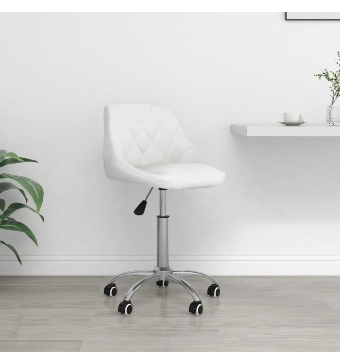 Chaise pivotante de bureau Blanc Similicuir | Mobilier & Déco