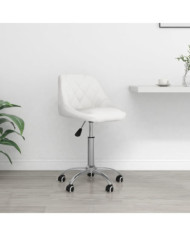 Chaise pivotante de bureau Blanc Similicuir | Mobilier & Déco