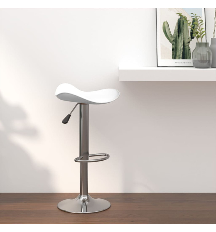 Tabouret de bar Blanc Acier chromé et cuir artificiel | Mobilier & Déco