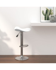 Tabouret de bar Blanc Acier chromé et cuir artificiel | Mobilier & Déco