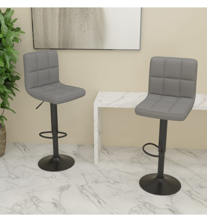 Tabourets de bar lot de 2 gris clair tissu | Mobilier & Déco