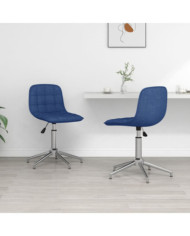 Chaises pivotantes à manger lot de 2 bleu tissu | Mobilier & Déco