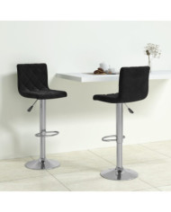 Tabourets de bar lot de 2 noir velours | Mobilier & Déco