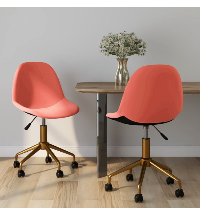 Chaises pivotantes à manger lot de 2 Rose Velours | Mobilier & Déco