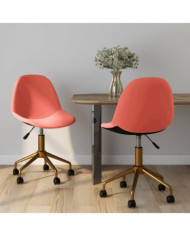 Chaises pivotantes à manger lot de 2 Rose Velours | Mobilier & Déco