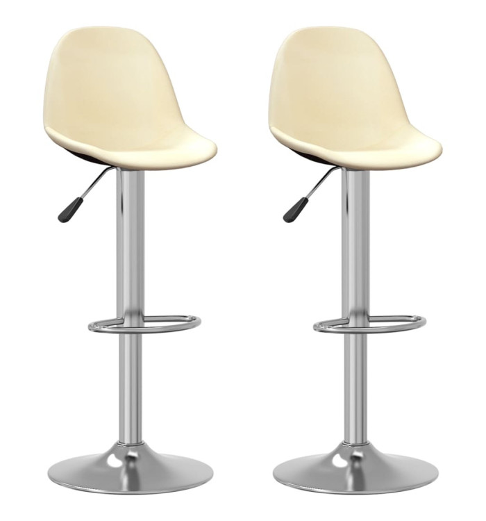 Tabourets de bar lot de 2 crème tissu | Mobilier & Déco