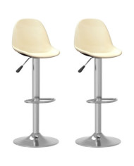 Tabourets de bar lot de 2 crème tissu | Mobilier & Déco