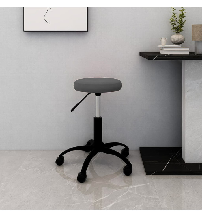 Chaise pivotante de bureau Gris foncé Velours | Mobilier & Déco