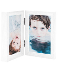 Cadre photo dépliable en deux Blanc 2x(21x29,7 cm) | Mobilier & Déco