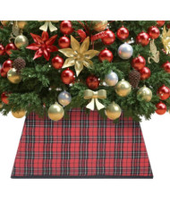 Jupe de sapin de Noël Rouge et noir 48x48x25 cm | Mobilier & Déco