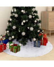 Jupe de sapin de Noël de luxe Blanc 90 cm Fausse fourrure | Mobilier & Déco