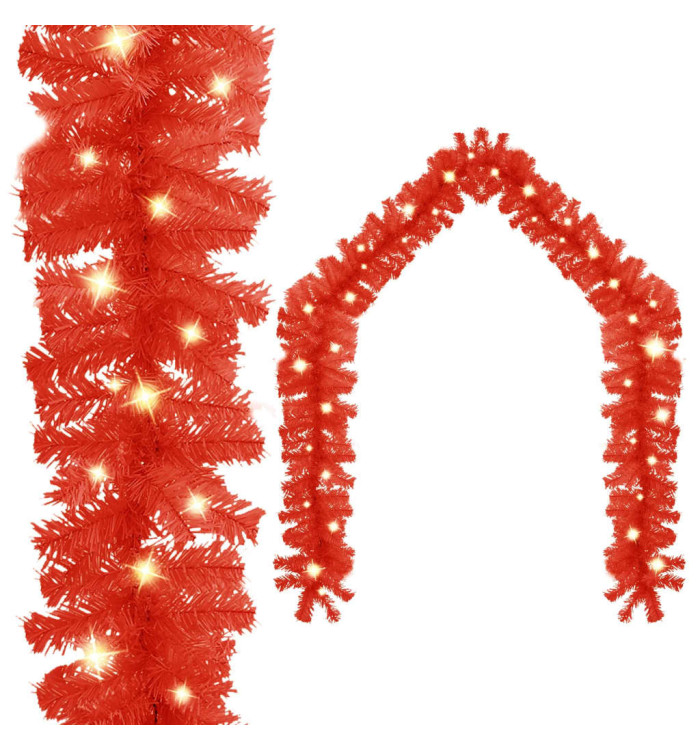 Guirlande de Noël avec lumières LED 10 m Rouge | Mobilier & Déco
