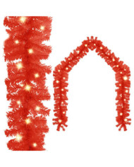 Guirlande de Noël avec lumières LED 10 m Rouge | Mobilier & Déco