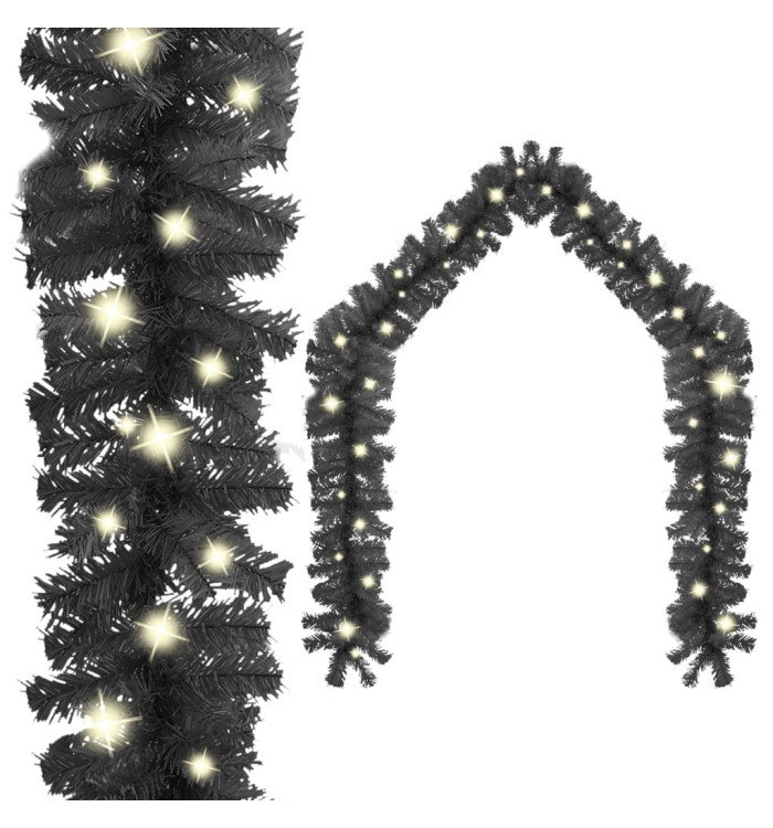 Guirlande de Noël avec lumières LED 5 m Noir | Mobilier & Déco