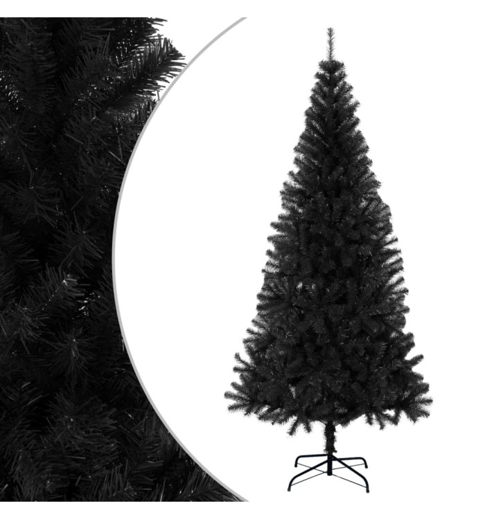 Sapin de Noël artificiel avec support noir 240 cm PVC | Mobilier & Déco