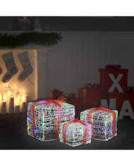 Boîtes-cadeaux de Noël décoratives 3 pcs Acrylique colorées | Mobilier & Déco