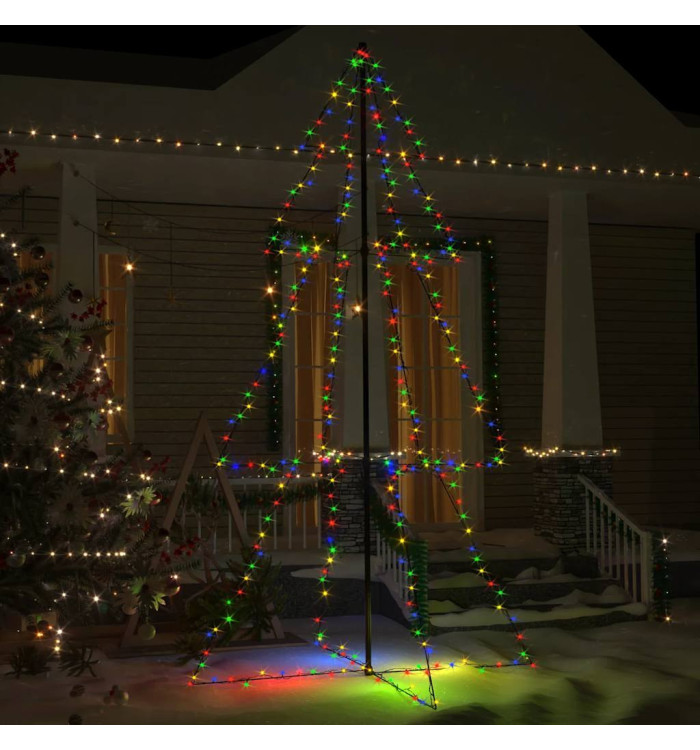 Arbre de Noël cône 300 LED d'intérieur/d'extérieur 120x220 cm | Mobilier & Déco
