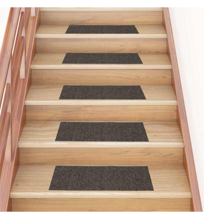 Tapis d'escalier autocollants rectangulaire 15 pcs 60x25 cm | Mobilier & Déco
