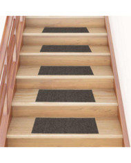 Tapis d'escalier autocollants rectangulaire 15 pcs 60x25 cm | Mobilier & Déco