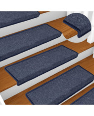 Tapis d'escalier 15 pcs 65x21x4 cm Gris et bleu | Mobilier & Déco