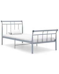 Cadre de lit sans matelas gris métal 90x200 cm | Mobilier & Déco