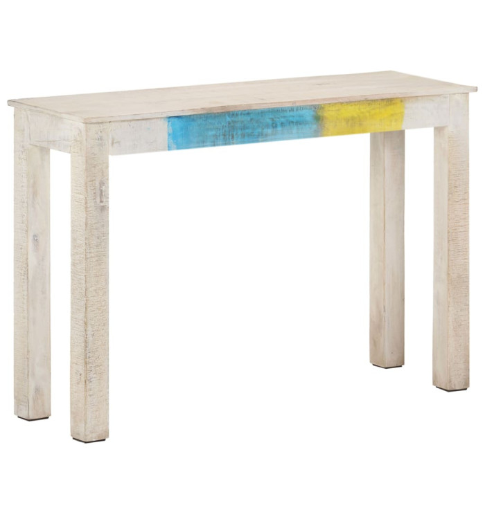 Table console Blanc 115x35x77 cm Bois de manguier brut | Mobilier & Déco